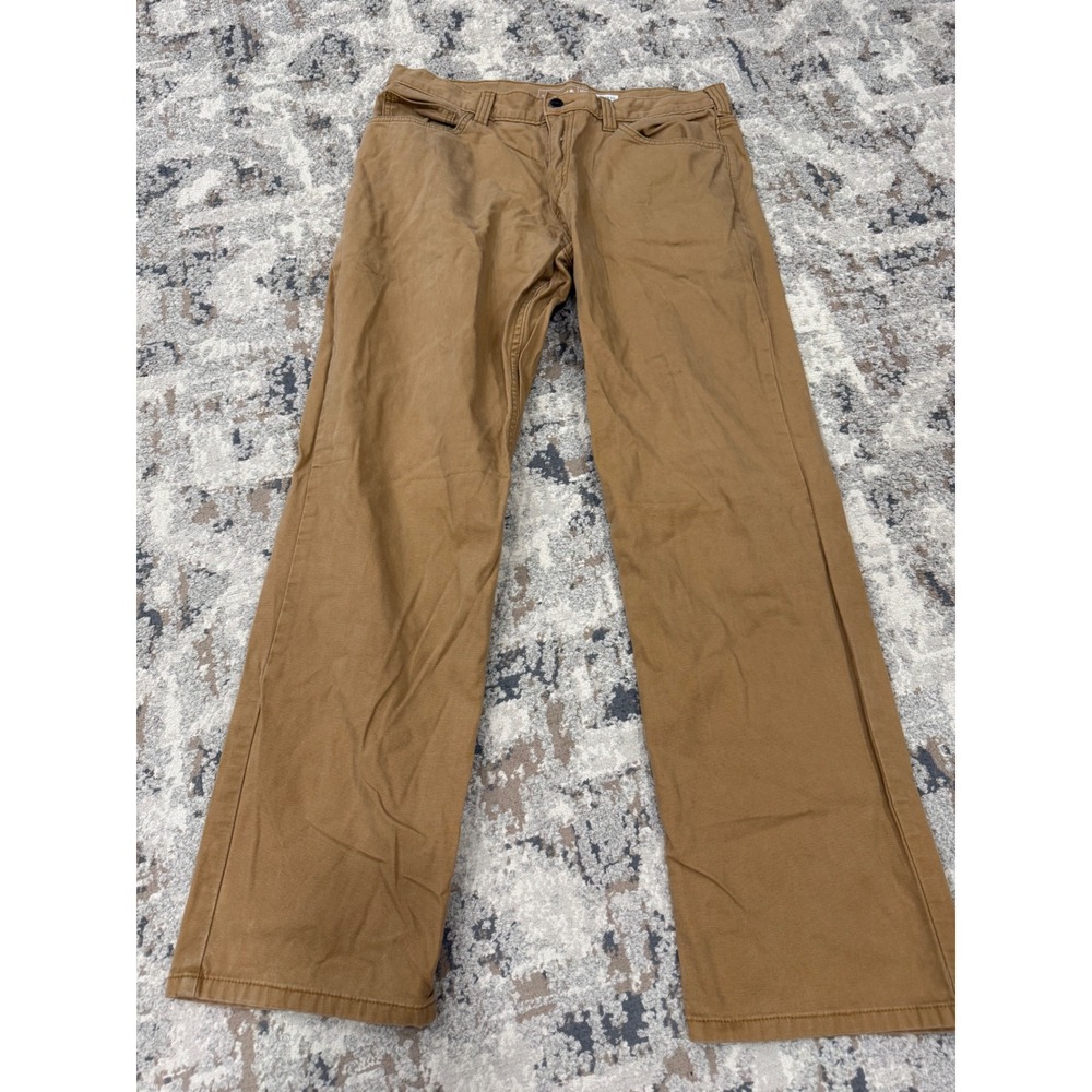 Carhartt Mens BN2517-M Brown Rugged Flex Relaxed Fit Canvas Work Pants 34x32